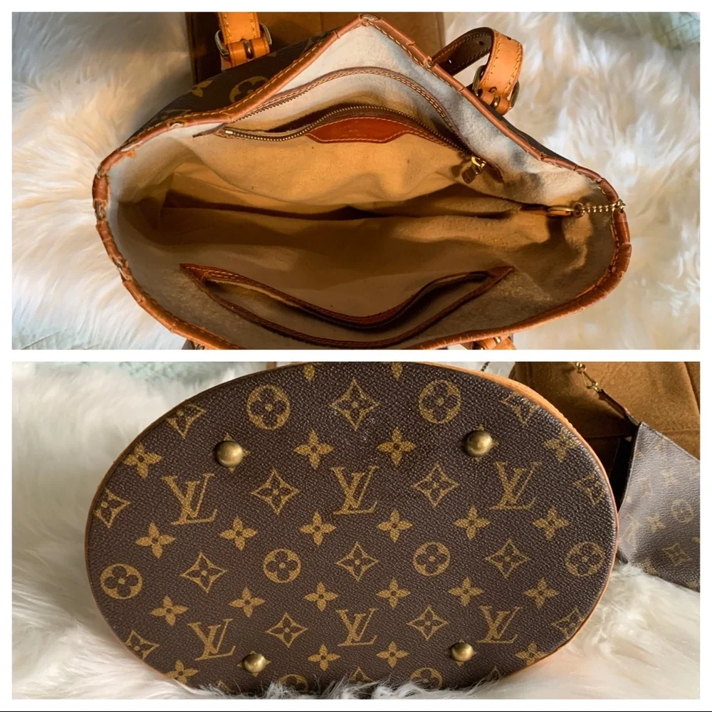 Louis Vuitton Brown and Tan Tote Bag With Wallet